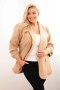 Marynarka damska Plus Size elegancka camelowa