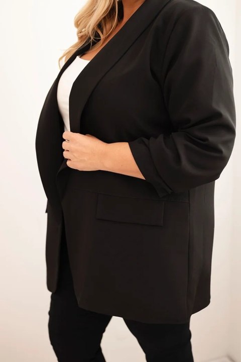 Marynarka damska Plus Size elegancka czarna Marynarka damska Plus Size elegancka czarna