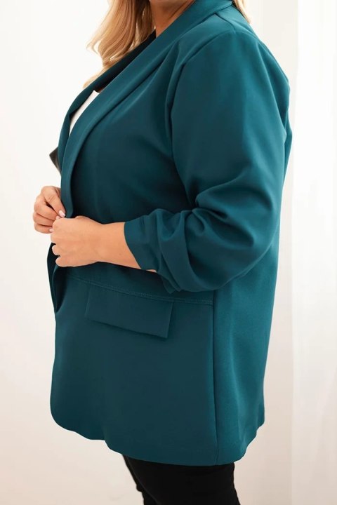 Marynarka damska Plus Size elegancka morska Marynarka damska Plus Size elegancka morska