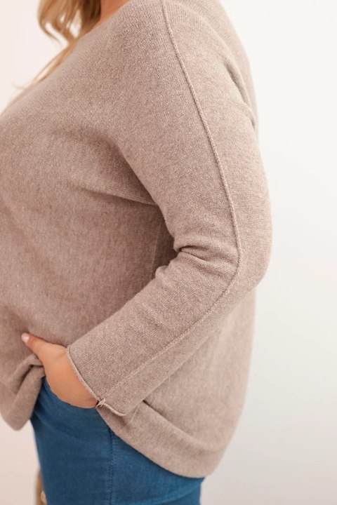 Sweter damski plus size z dekoltem łódką fango Sweter damski plus size z dekoltem łódką fango