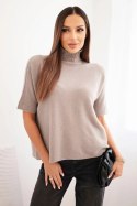 Sweter damski z krótkim rękawem o luźnym kroju fango