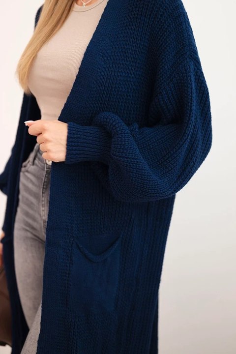 Sweter długi kardigan jasno granatowy Sweter długi kardigan jasno granatowy