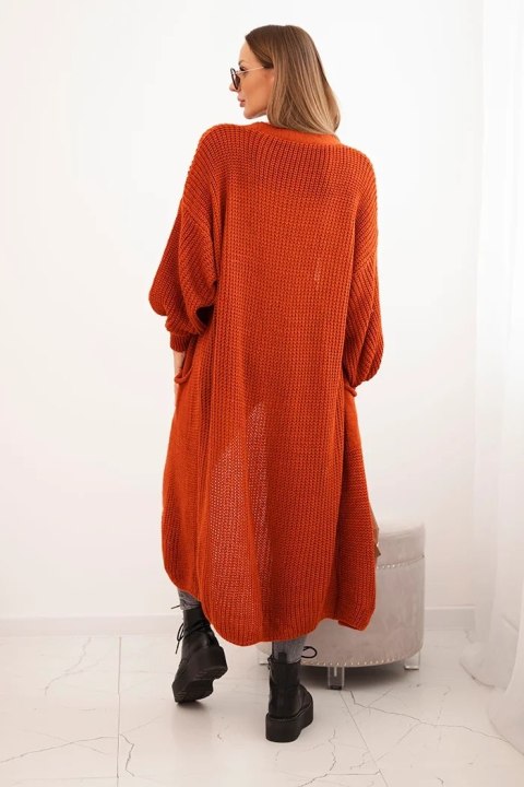 Sweter długi kardigan rudy Sweter długi kardigan rudy