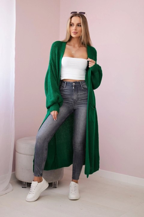 Sweter długi kardigan zielony Sweter długi kardigan zielony