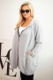 Bluza damska Plus Size bawełniana z kapturem i zamkiem szara