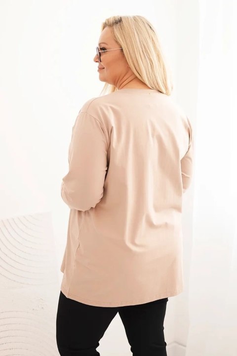 Bluzka damska Plus Size z dekoltem V i długim rękawem fango Bluzka damska Plus Size z dekoltem V i długim rękawem fango