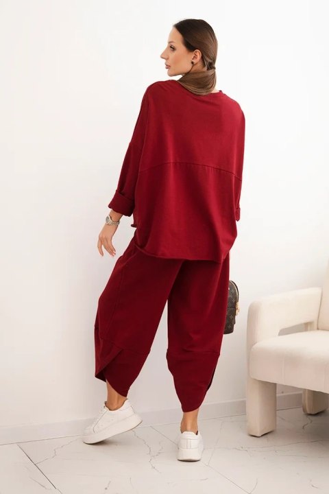 Komplet bawełniany bluza + spodnie ciemno bordowy Komplet bawełniany bluza + spodnie ciemno bordowy