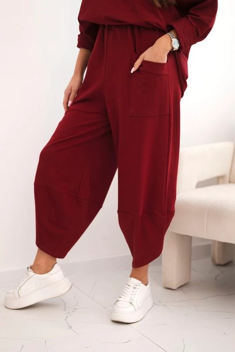 Komplet bawełniany bluza + spodnie ciemno bordowy Komplet bawełniany bluza + spodnie ciemno bordowy