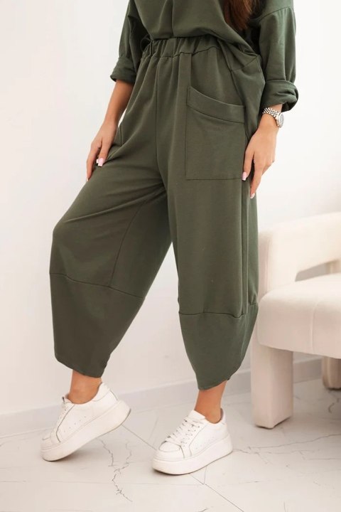 Komplet bawełniany bluza + spodnie khaki Komplet bawełniany bluza + spodnie khaki