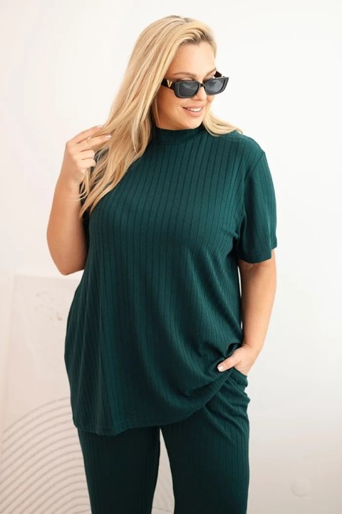 Komplet damski Plus Size 3-częściowy ciemno zielony Komplet damski Plus Size 3-częściowy ciemno zielony