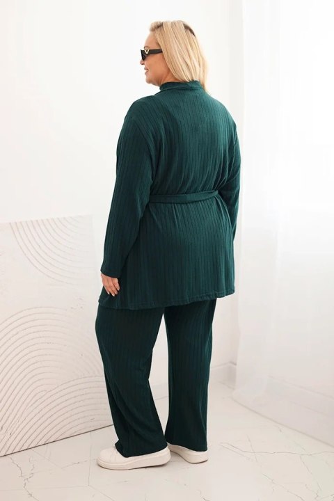 Komplet damski Plus Size 3-częściowy ciemno zielony Komplet damski Plus Size 3-częściowy ciemno zielony