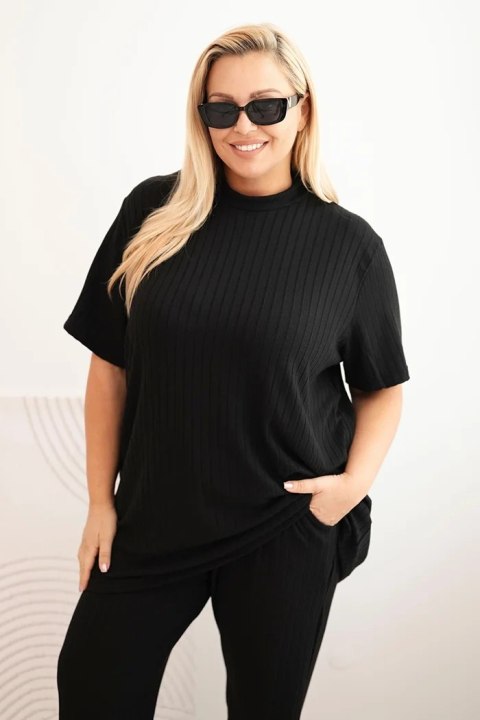 Komplet damski Plus Size 3-częściowy czarny Komplet damski Plus Size 3-częściowy czarny