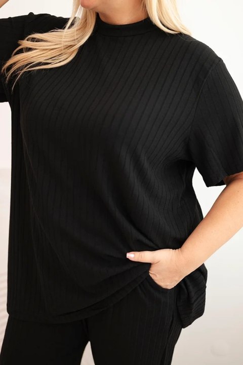 Komplet damski Plus Size 3-częściowy czarny Komplet damski Plus Size 3-częściowy czarny