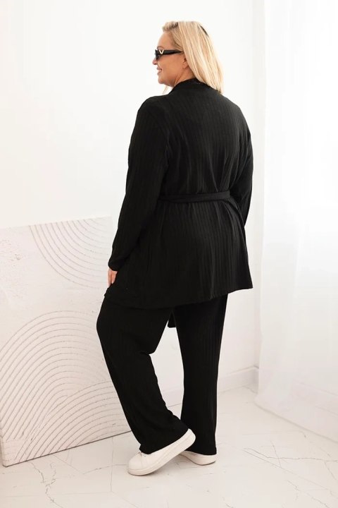 Komplet damski Plus Size 3-częściowy czarny Komplet damski Plus Size 3-częściowy czarny