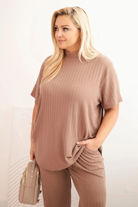 Komplet damski Plus Size 3-częściowy fango Komplet damski Plus Size 3-częściowy fango