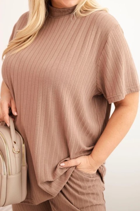 Komplet damski Plus Size 3-częściowy fango Komplet damski Plus Size 3-częściowy fango