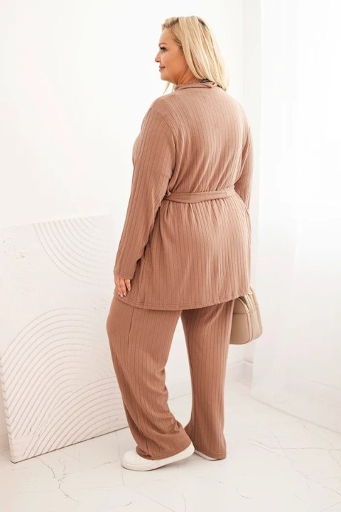 Komplet damski Plus Size 3-częściowy fango Komplet damski Plus Size 3-częściowy fango