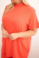 Komplet damski Plus Size 3-częściowy malinowy