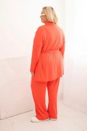 Komplet damski Plus Size 3-częściowy malinowy