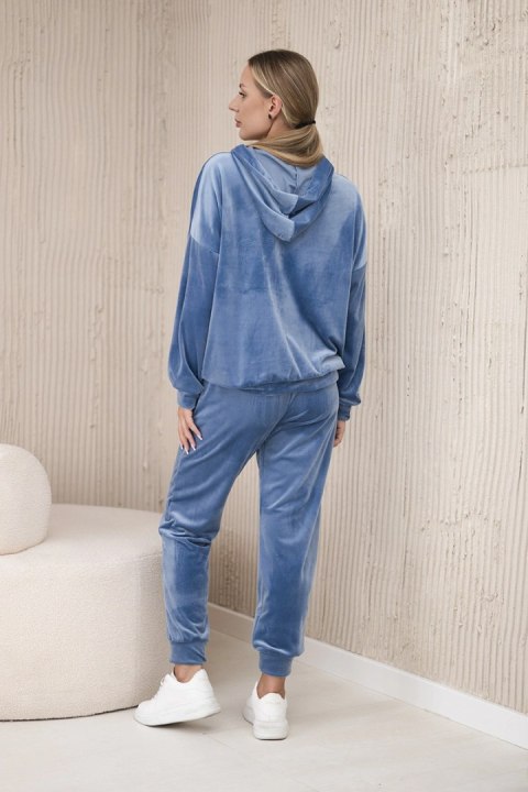 Komplet welurowy bluza kangurka + spodnie jeansowy Komplet welurowy bluza kangurka + spodnie jeansowy