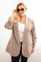 Marynarka damska Plus Size elegancka fango