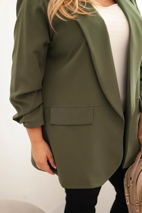 Marynarka damska Plus Size elegancka khaki Marynarka damska Plus Size elegancka khaki