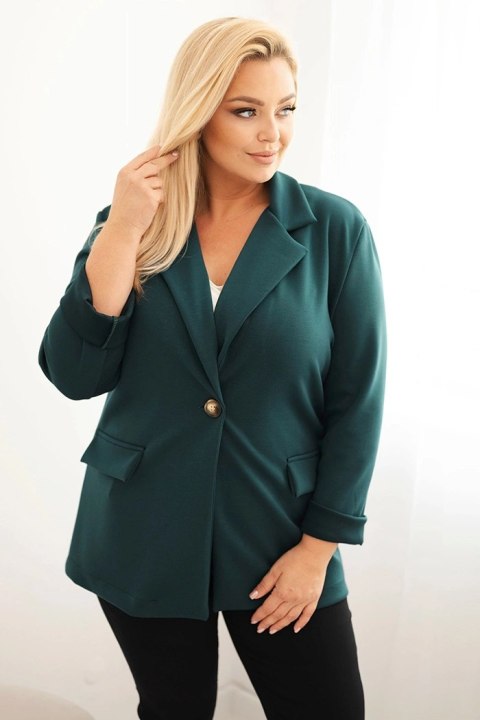 Marynarka damska z wiskozy Plus Size z długim rękawem i kołnierzem morska Marynarka damska z wiskozy Plus Size z długim rękawem i kołnierzem morska