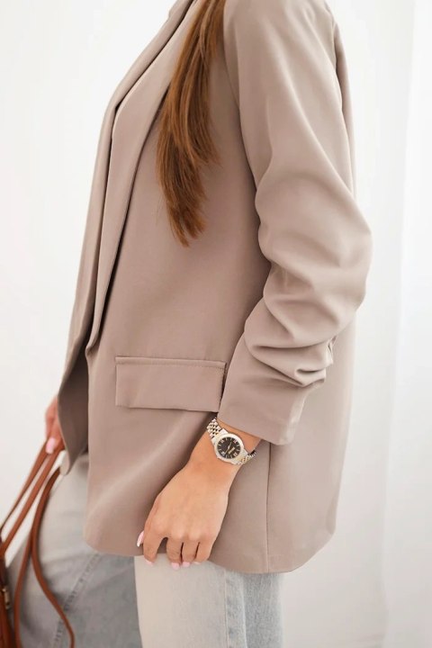 Marynarka z klapami elegancka fango Marynarka z klapami elegancka fango