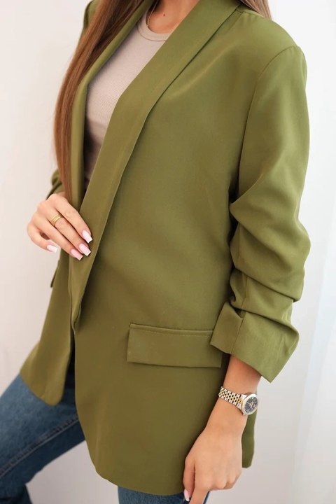 Marynarka z klapami elegancka oliwkowa Marynarka z klapami elegancka oliwkowa
