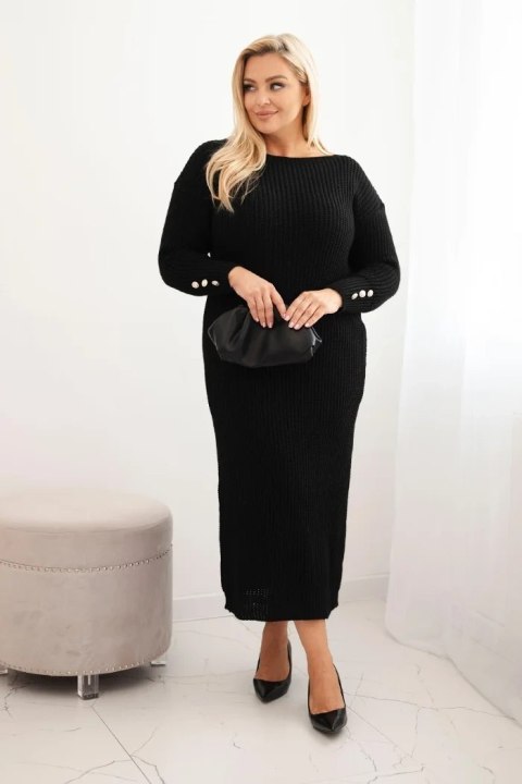 Sukienka swetrowa damska Plus Size z moherem czarna Sukienka swetrowa damska Plus Size z moherem czarna