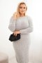 Sukienka swetrowa damska Plus Size z moherem szara