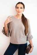 Sweter damski z ozdobnym mankietem fango