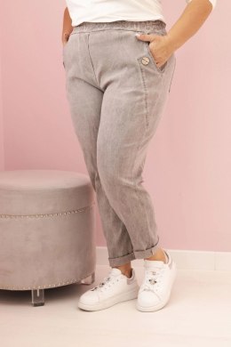 Spodnie damskie dekatyzowane Plus Size z wiskozą i gumką fango  