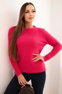 Sweter damski z baby alpaki z długim rękawem fuksja