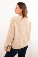 Sweter damski z miękkiego moheru beżowy
