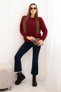 Sweter damski z miękkiego moheru bordowy