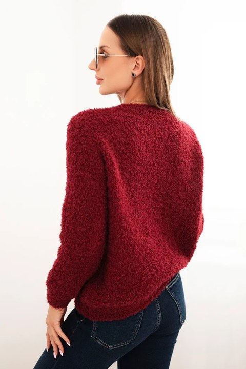 Sweter damski z miękkiego moheru bordowy Sweter damski z miękkiego moheru bordowy