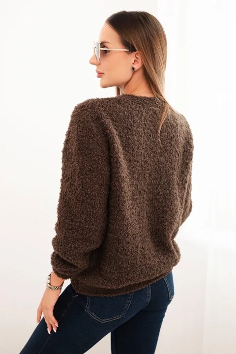 Sweter damski z miękkiego moheru brązowy Sweter damski z miękkiego moheru brązowy