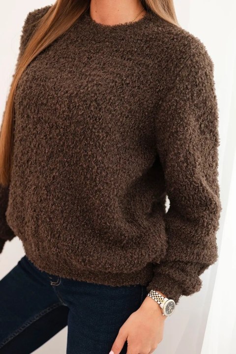 Sweter damski z miękkiego moheru brązowy Sweter damski z miękkiego moheru brązowy