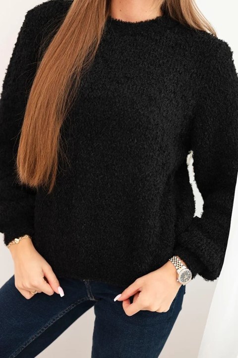 Sweter damski z miękkiego moheru czarny Sweter damski z miękkiego moheru czarny