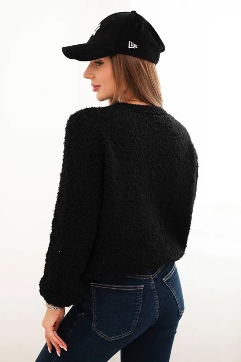 Sweter damski z miękkiego moheru czarny Sweter damski z miękkiego moheru czarny