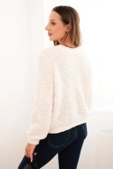 Sweter damski z miękkiego moheru ecru