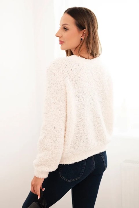 Sweter damski z miękkiego moheru ecru Sweter damski z miękkiego moheru ecru