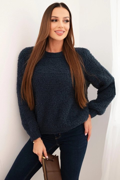 Sweter damski z miękkiego moheru granatowy Sweter damski z miękkiego moheru granatowy