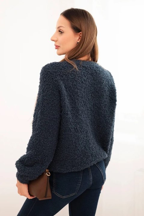 Sweter damski z miękkiego moheru granatowy Sweter damski z miękkiego moheru granatowy