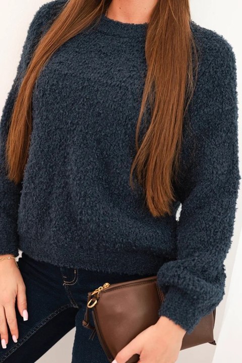 Sweter damski z miękkiego moheru granatowy Sweter damski z miękkiego moheru granatowy