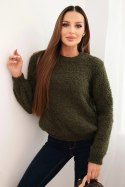 Sweter damski z miękkiego moheru khaki