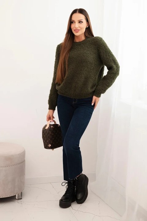 Sweter damski z miękkiego moheru khaki Sweter damski z miękkiego moheru khaki