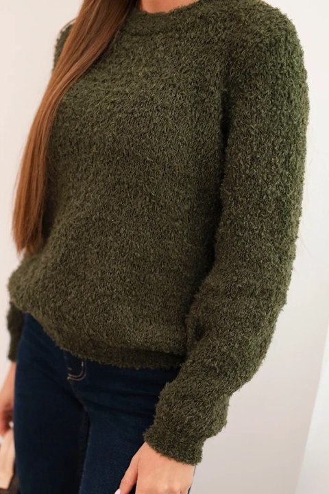 Sweter damski z miękkiego moheru khaki Sweter damski z miękkiego moheru khaki
