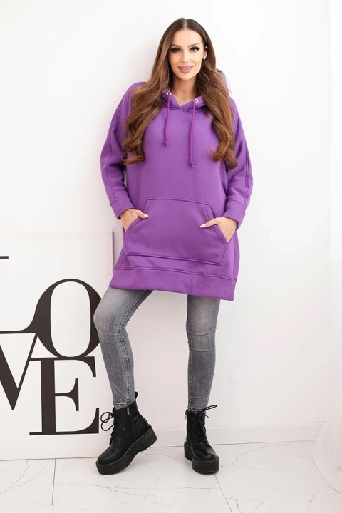 Bluza ocieplana z rozcięciami na bokach fioletowa Bluza ocieplana z rozcięciami na bokach fioletowa